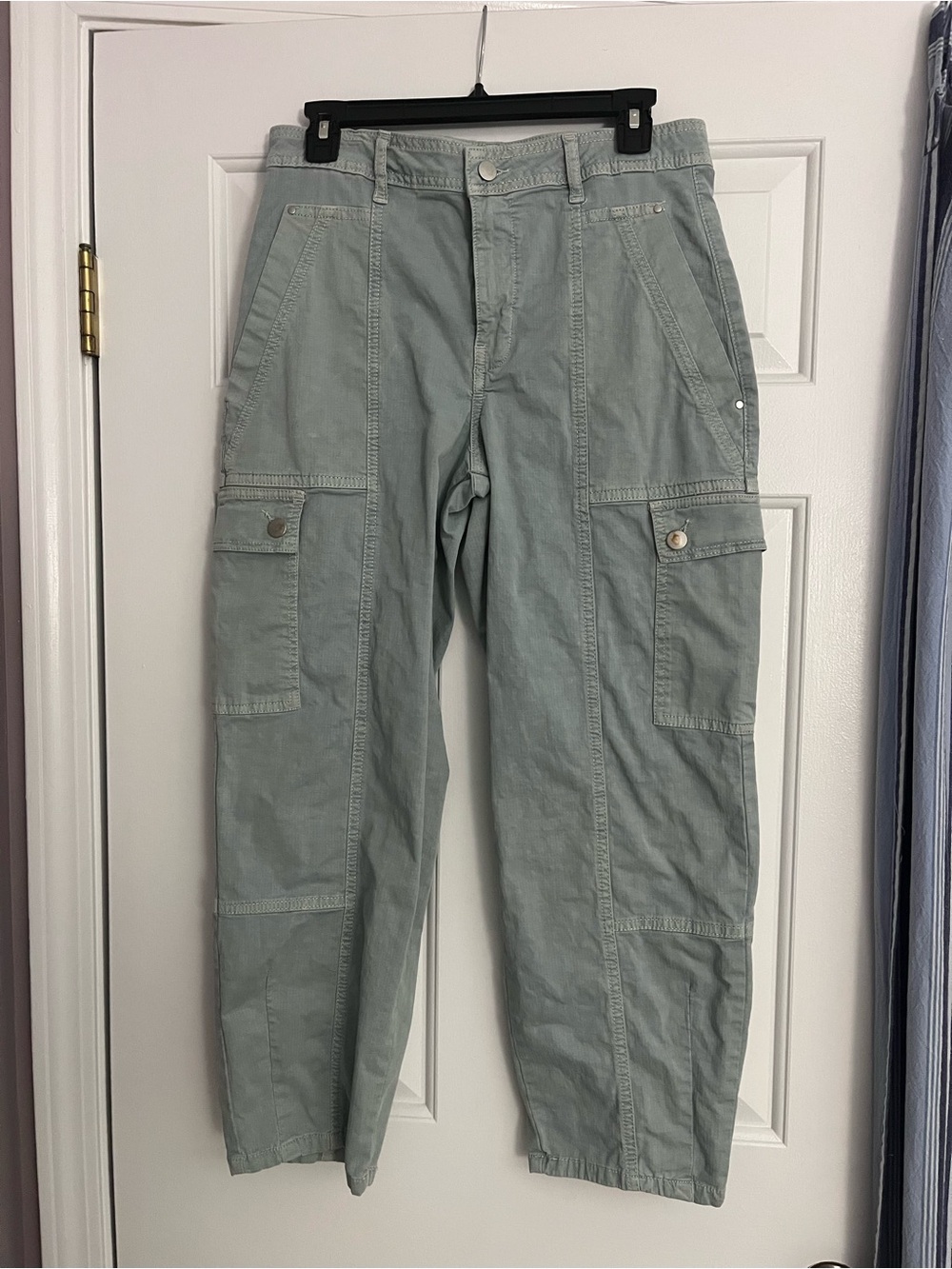 Anthropologie Sage Green Cargo Pants with Utility Pockets
